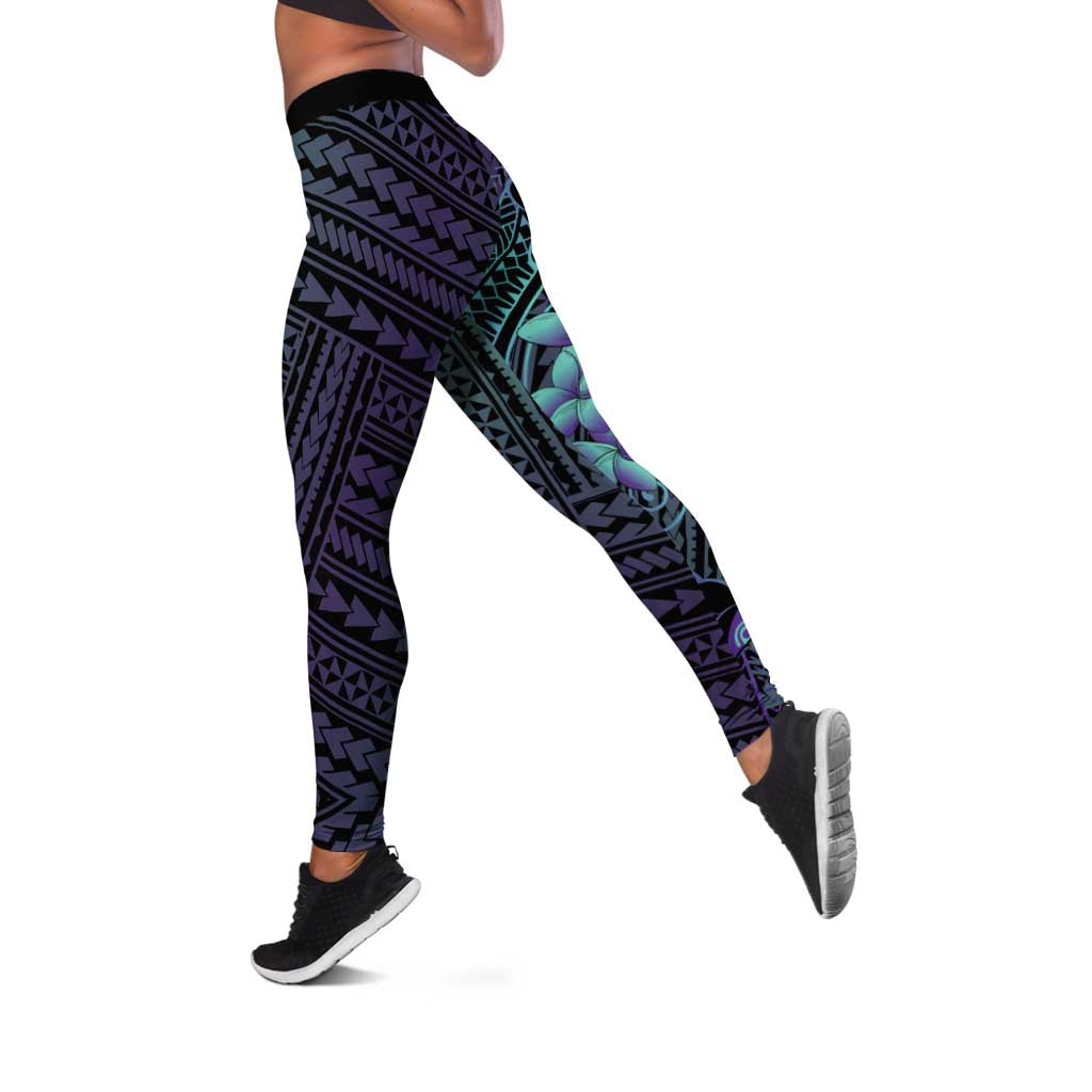 Purple Paradise Hawaii Leggings Hammerhead Shark Tattoo Curve Polynesian - Polynesian Pride