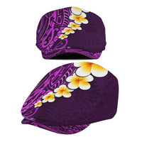 Purple Polynesia Jeff Hat Plumeria Tropical Leaves Galaxy Polynesian Art - Polynesian Pride