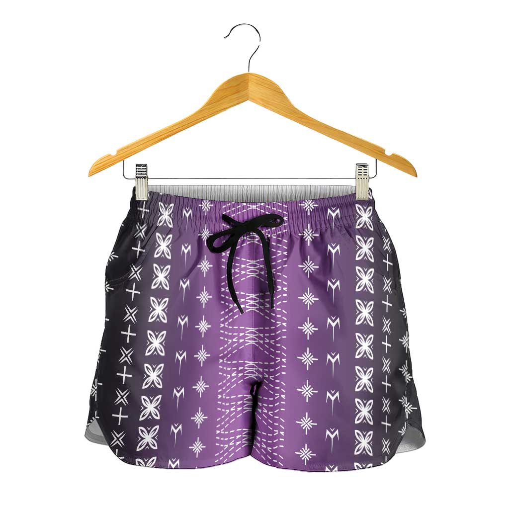 Purple Samoa Malu Tattoo Inspired Shorts for Women