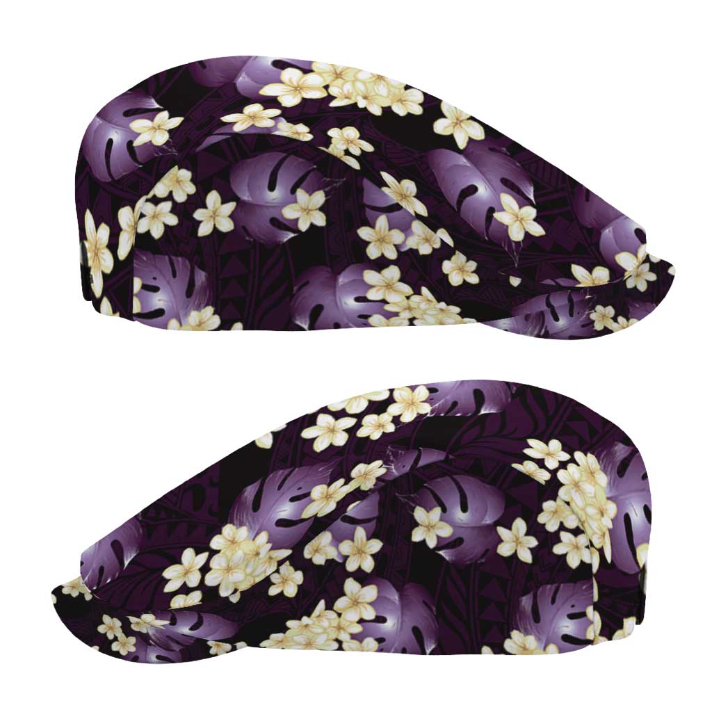 Purple Tropical Hawaii Jeff Hat Seamless Monstera Plumeria Hawaiian Pattern - Polynesian Pride