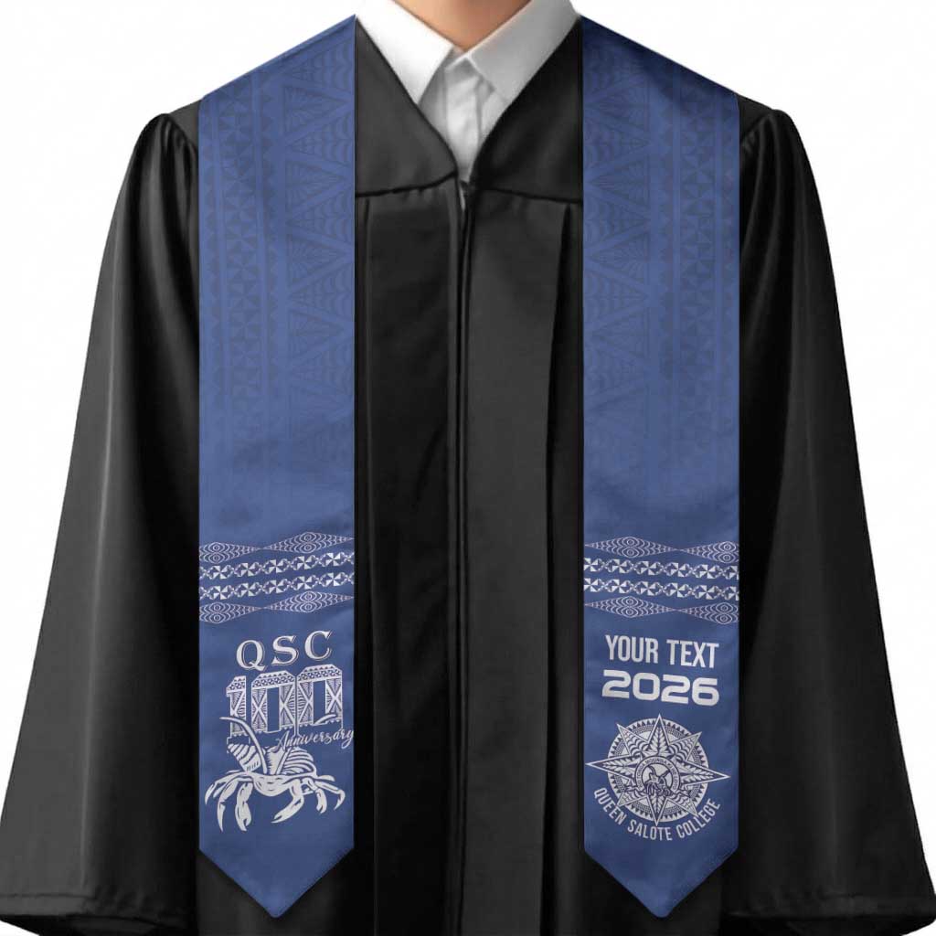 Queen Salote College 100 Years Anniversary Custom Graduation Stole Tonga QSC Royal Blue LT7 - Polynesian Pride