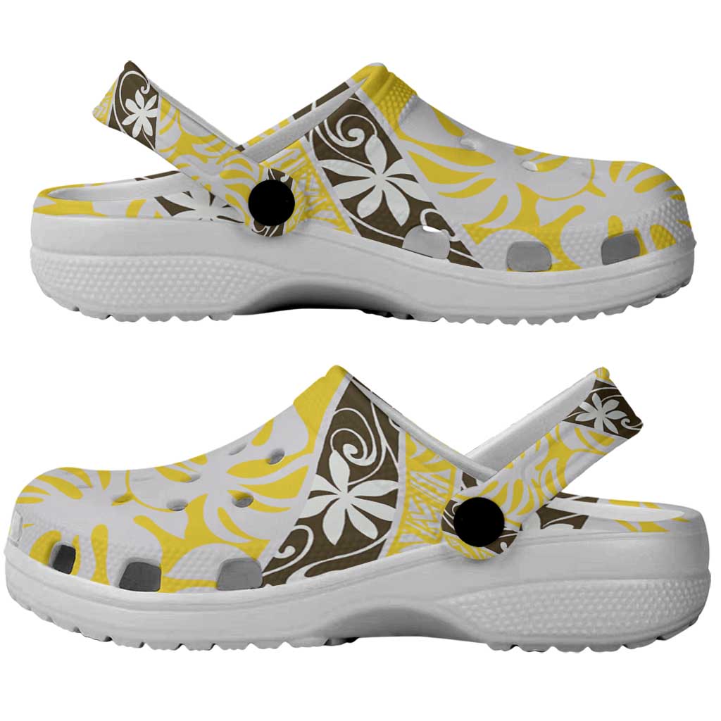 Rearea Tahiti Tiare Monstera Clogs Shoes Polynesian Pattern Curve Style - Polynesian Pride