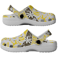 Rearea Tahiti Tiare Monstera Clogs Shoes Polynesian Pattern Curve Style - Polynesian Pride