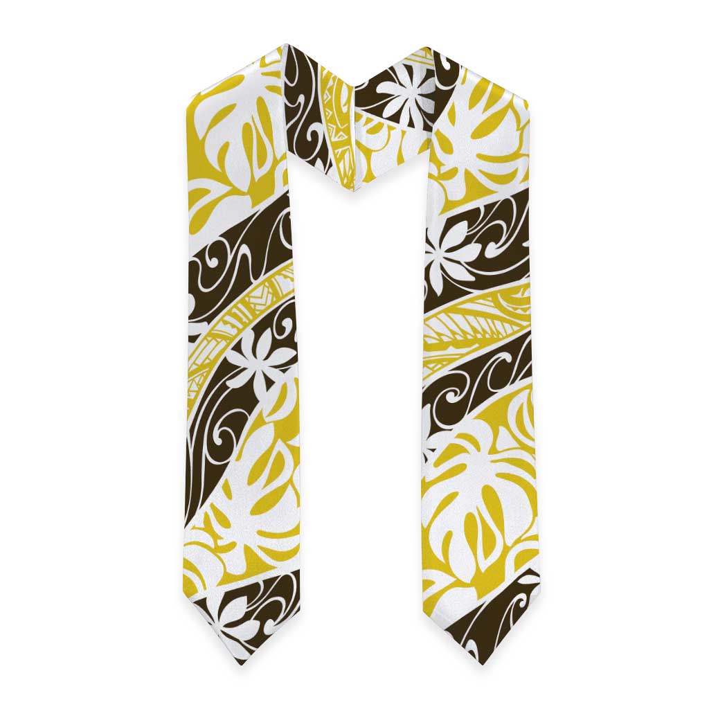 Rearea Tahiti Tiare Monstera Graduation Stole Polynesian Pattern Curve Style