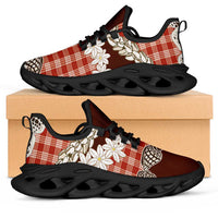 Red Hawaii Tiare and Shell Lei Clunky Sneakers Hawaiian Palaka Luxury Vibes LT14 Red - Polynesian Pride