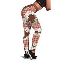 Red Hawaii Tiare and Shell Lei Leggings Hawaiian Palaka Luxury Vibes LT14 - Polynesian Pride