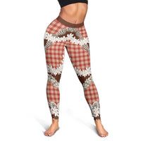 Red Hawaii Tiare and Shell Lei Leggings Hawaiian Palaka Luxury Vibes LT14 - Polynesian Pride