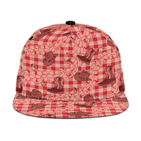 Red Palaka Hawaii Cowboy Snapback Cap Puakenikeni Lei Paniolo Papale Seamless Vibes - Polynesian Pride