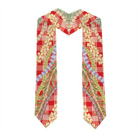 Red Palaka Hawaii Leis Graduation Stole Hawaiian-plaid Elegant Tropical Vibes LT14 - Polynesian Pride