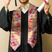 Red Palaka Hawaii Leis Graduation Stole Hawaiian-plaid Elegant Tropical Vibes LT14 - Polynesian Pride