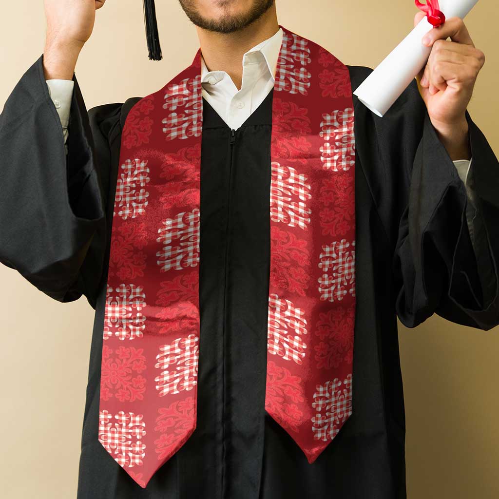 Red Palaka Quilt Hawaii Graduation Stole Traditional Hawaii-plaid Pattern LT14