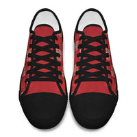 Red Palaka Quilt Hawaii Low Top Shoes Traditional Hawaii-plaid Pattern - Polynesian Pride