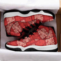 Red Palaka Quilt Hawaii Sneakers J11 Traditional Hawaii-plaid Pattern - Polynesian Pride