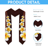 Red Polynesia Graduation Stole Plumeria Tropical Leaves With Galaxy Polynesian Art