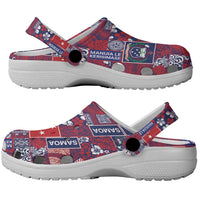 Red Samoa Manuia Le Kerisimasi Clogs Shoes Pacific Patchwork Xmas Vibes - Polynesian Pride