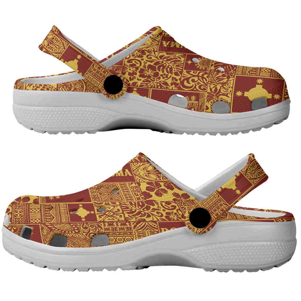 Rotuma Faiakse'ea 'e Kirisimasi Clogs Shoes Pacific Patchwork Xmas Vibes - Polynesian Pride