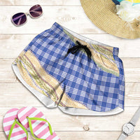 Royal Blue Palaka Hawaii Leis Elegant Vibes Shorts for Women LT14 Royal Blue - Polynesian Pride
