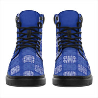 Royal Blue Palaka Quilt Hawaii All Season Boots Traditional Hawaii-plaid Pattern - Polynesian Pride