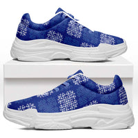 Royal Blue Palaka Quilt Hawaii Chunky Sneakers Traditional Hawaii-plaid Pattern - Polynesian Pride