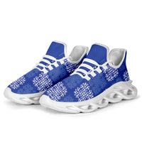 Royal Blue Palaka Quilt Hawaii Clunky Sneakers Traditional Hawaii-plaid Pattern - Polynesian Pride
