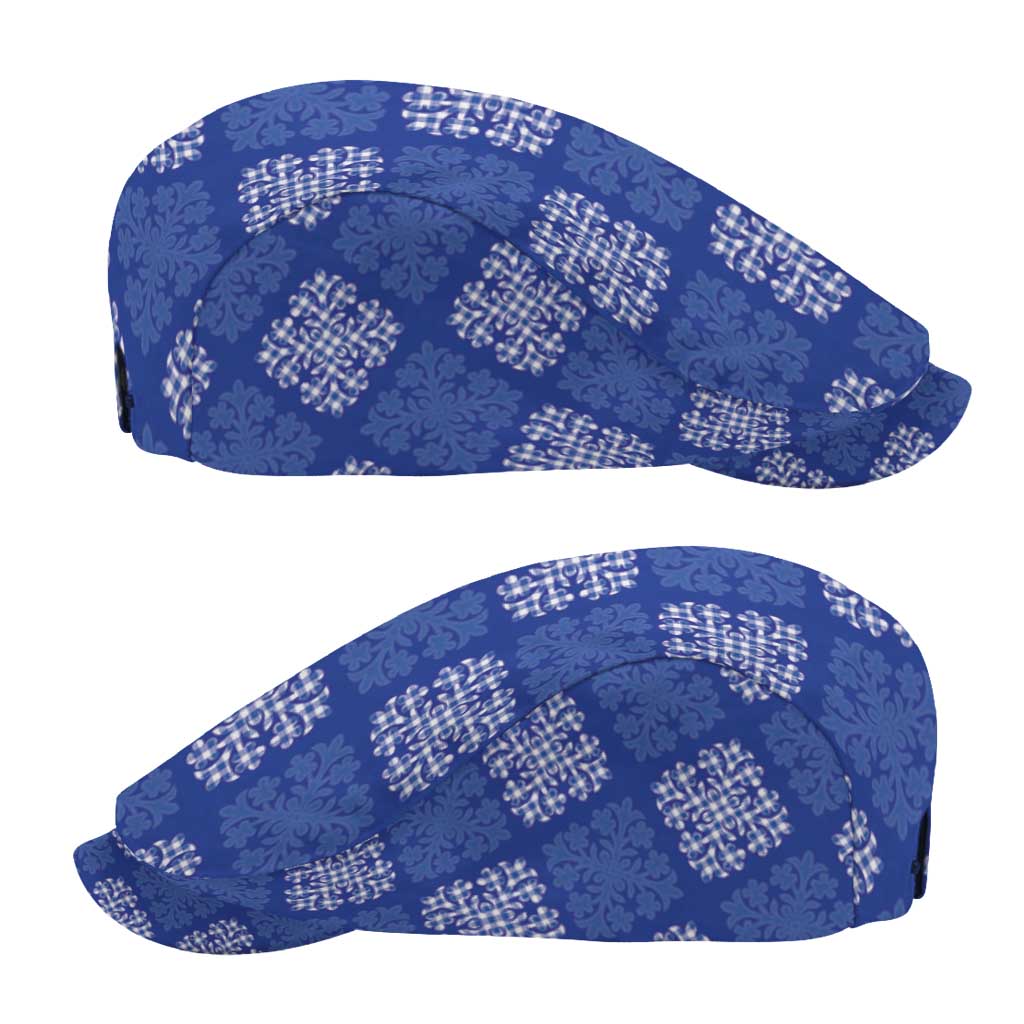 Royal Blue Palaka Quilt Hawaii Jeff Hat Traditional Hawaii-plaid Pattern - Polynesian Pride