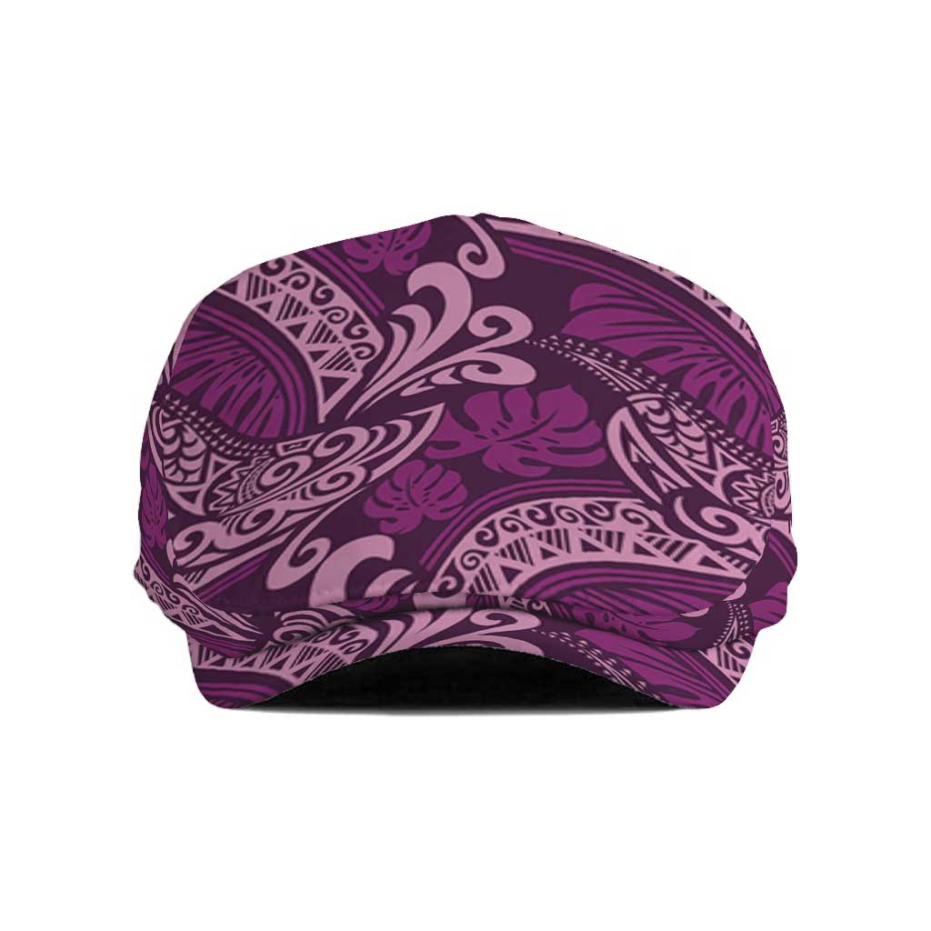 Royal Purple Monstera Jeff Hat Polynesian Tribal Pattern LT01 Purple - Polynesian Pride