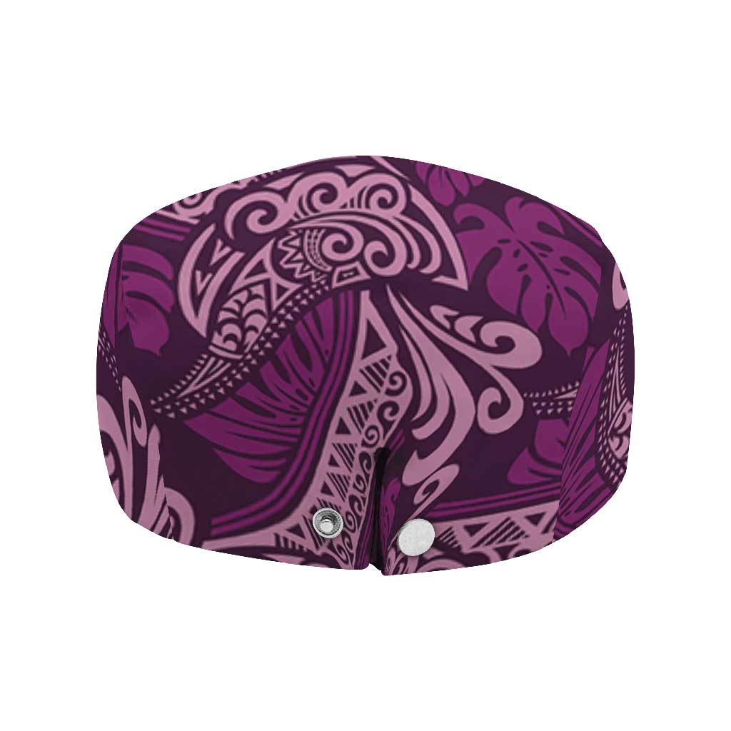 Royal Purple Monstera Jeff Hat Polynesian Tribal Pattern LT01 - Polynesian Pride