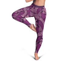 Royal Purple Monstera Leggings Polynesian Tribal Pattern LT01 - Polynesian Pride