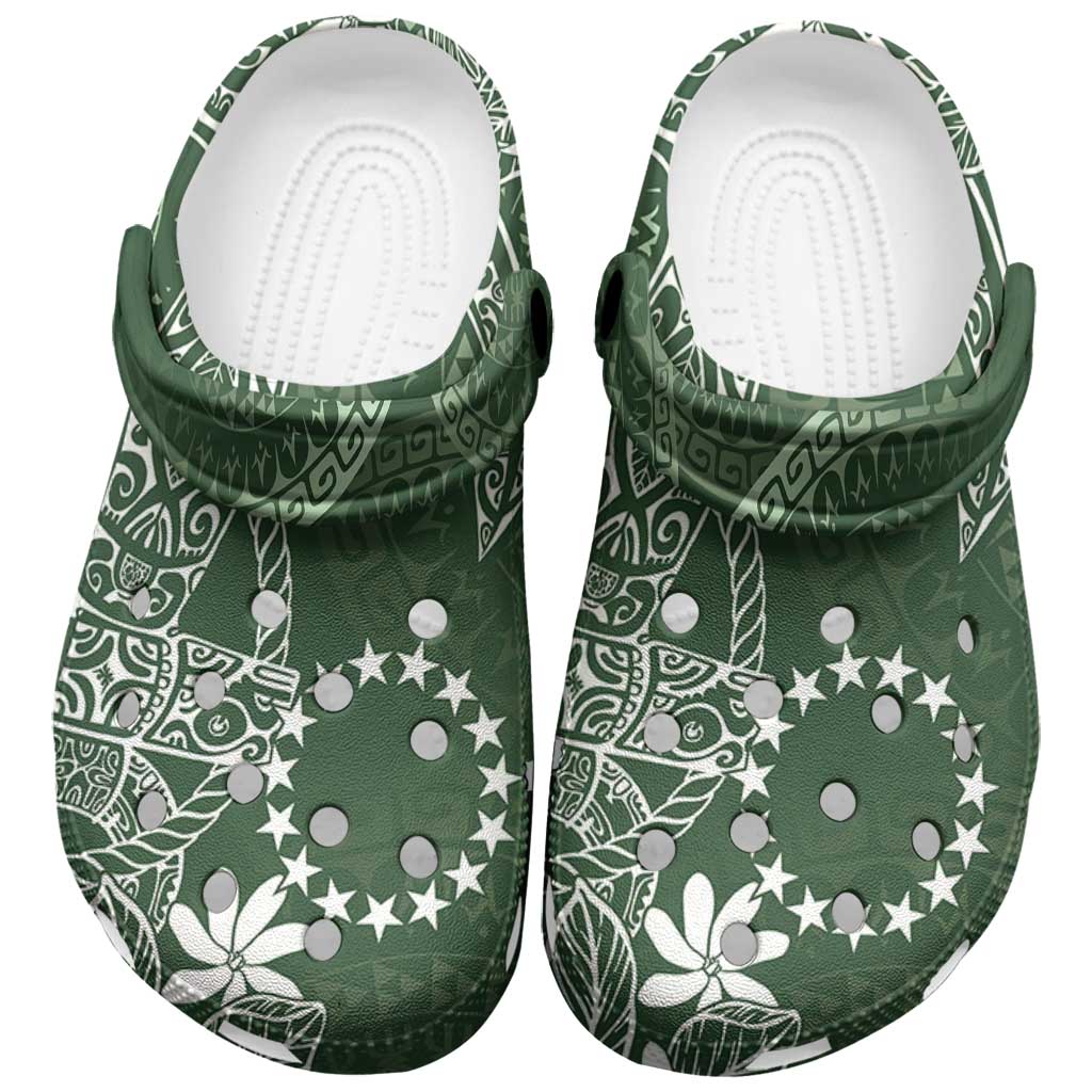 Sage Green Kuki Airani Tapakau Clogs Shoes Tribal Anchor Mix Tiare