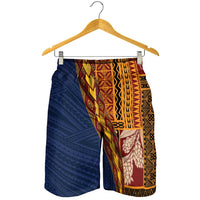 Samoa Siapo Motif Half Style Shorts for Men Colorful Version - Polynesian Pride