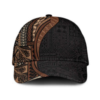 Samoa Siapo Tapa Pattern Half Style Classic Cap Black Color LT03