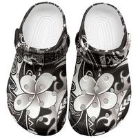 Samoa Siapo Tribal Pattern Clogs Shoes Black Polynesian Plumeria Tapa Motif LT9 Black - Polynesian Pride