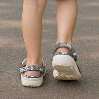 Samoa Siapo Tribal Pattern Clogs Shoes Light Gray Polynesian Plumeria Tapa Motif