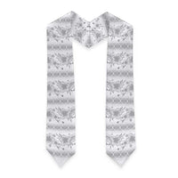 Samoa White Sunday Graduation Stole Samoan Tapa White Hibiscus