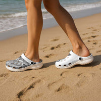 Samoan DNA Art Tattoo Clogs Shoes Polynesian Pattern White Color LT03 - Polynesian Pride