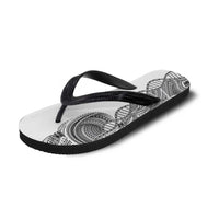 Samoan DNA Art Tattoo Flip Flops Polynesian Pattern White Color