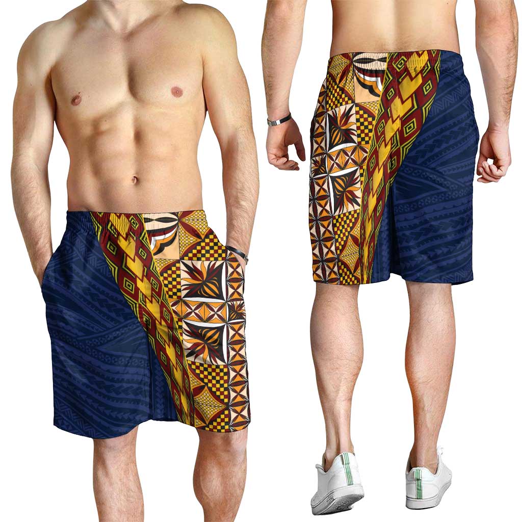 Samoan Siapo Shorts for Men Tatau Pattern Half Style - Polynesian Pride