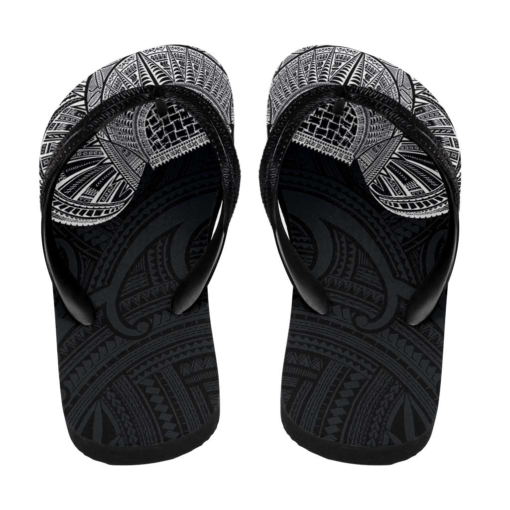 Samoan Traditional Art Tattoos Flip Flops Tatau Roman Reigns Black Color - Polynesian Pride