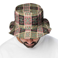 Seamless Pattern Pikake Lei Bucket Hat Floral Squares Pikake - Polynesian Pride