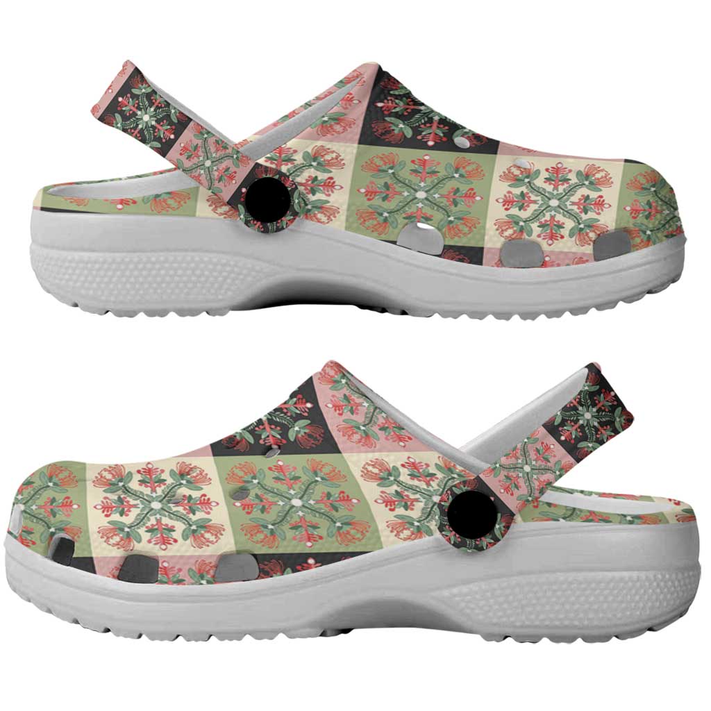 Seamless Pattern Pikake Lei Clogs Shoes Floral Squares Pikake - Polynesian Pride