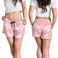 Soft Pink Mermaid Puakenikeni Maile Lei Shorts for Women