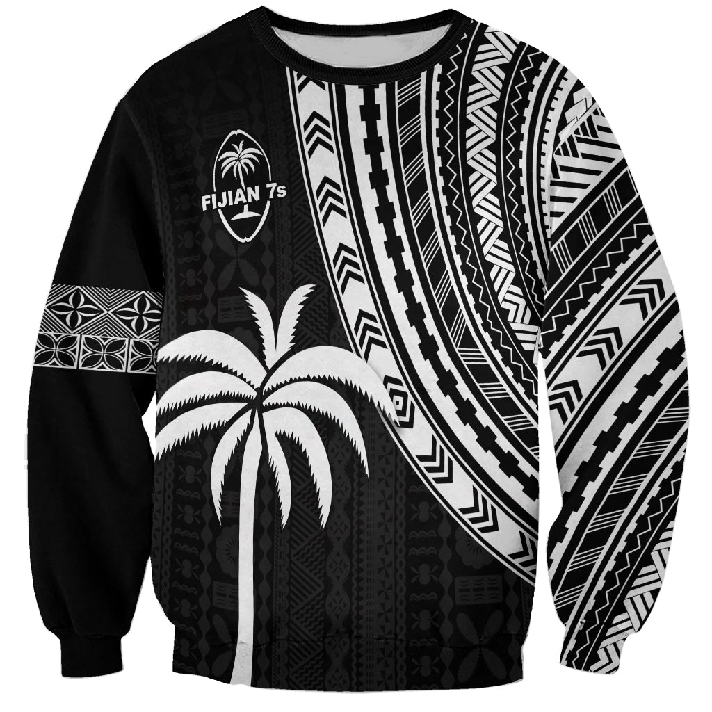 Fiji Rugby Sevens Sweatshirt Fijian 7s Tapa Polynesian LT13 Unisex Black - Polynesian Pride