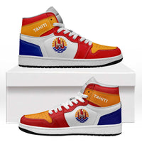 Tahiti High Sneakers AJ1 Coat Of Arms Flag Inspired LT05 Red - Polynesian Pride