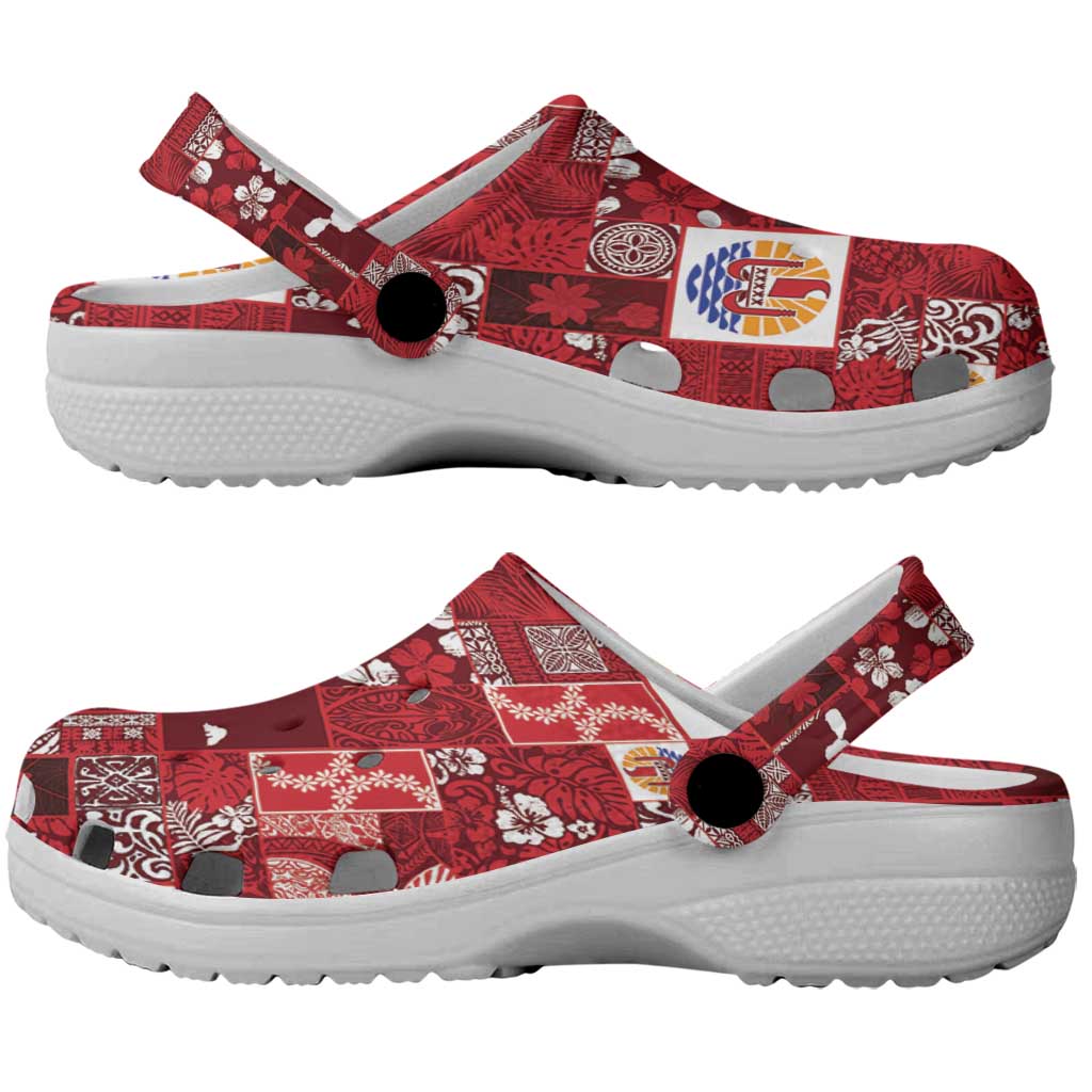 Tahiti Oaoa I Teie Noera Clogs Shoes Pacific Patchwork Xmas Vibes - Polynesian Pride