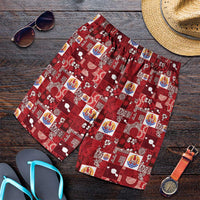 Tahiti Oaoa I Teie Noera Shorts for Men Pacific Patchwork Xmas Vibes - Polynesian Pride