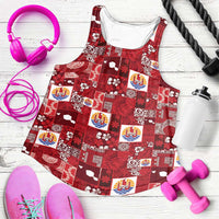 Tahiti Oaoa I Teie Noera Women Racerback Tank Pacific Patchwork Xmas Vibes - Polynesian Pride