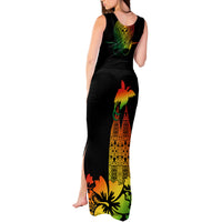 PNG Hibiscus Tribal Pattern Tank Maxi Dress Motuan Reggae Color LT7 - Polynesian Pride