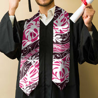 Tarona Tahiti Tiare Monstera Graduation Stole Polynesian Pattern Curve Style
