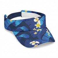 Teal Purple Banana Leaf Hawaii Sun Visor Cap Lau Maia Plumeria Tropical Summer Vibes