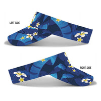Teal Purple Banana Leaf Hawaii Sun Visor Cap Lau Maia Plumeria Tropical Summer Vibes
